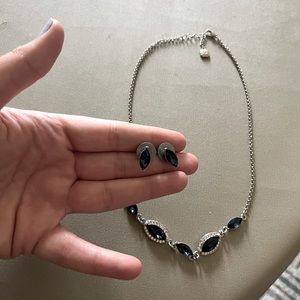 Sapphire necklace and earring set